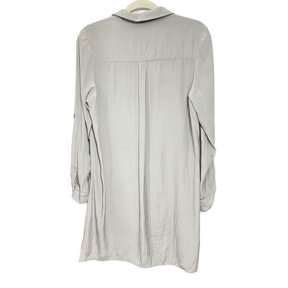 Lola & Sophie Women's Sz M Long Sleeve Button Up Shirt Top Blouse Hi Low Tunic - Picture 4 of 6